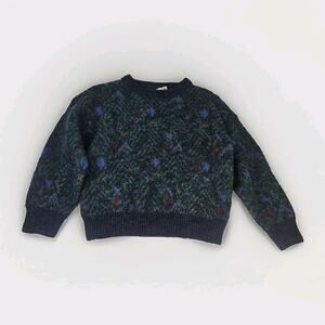 Vintage Bon Wool Blend Chunky Knit Pullover Sweater Medium Blue Italy Unisex